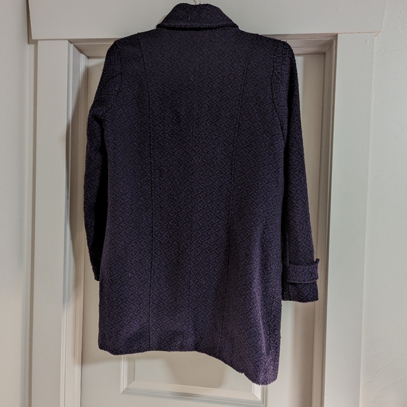 Purple Patterned Trench Coat - Picture 3 of 6